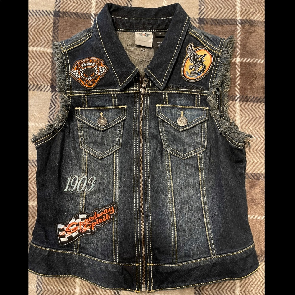 Vintage Harley Davidson Denim Vest